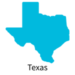 Blue graphic state of Texas