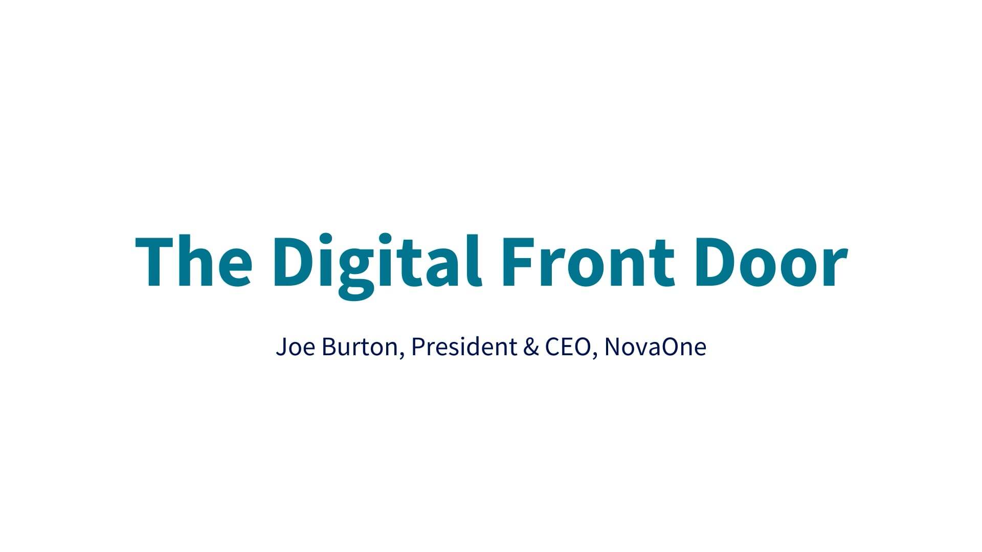 The digital front door